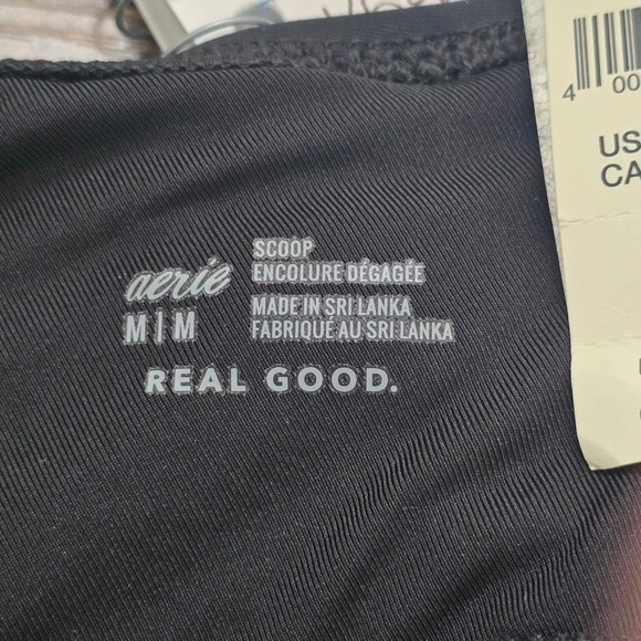 Aerie Black Plunge Bikini Swim Top Size Medium - Picture 5 of 6